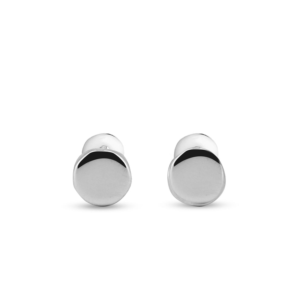 Front view of the Sterling Silver Sun Stud Earrings, featuring a sun shape.
