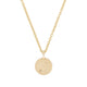 Full view of the Sun, Moon & Stars Diamond Necklace in 14k gold, showcasing the full length of the delicate chain and celestial pendant.