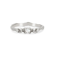 Sun, Moon & Stars Opal Ring - 14k White Gold