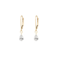 Thumbnail of Teardrop Diamond Earrings - 14k Gold