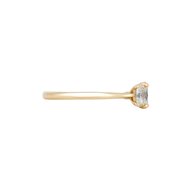 Alternative view of Guiding Light Trilogy - Oval Diamond Engagement Ring 14k Gold