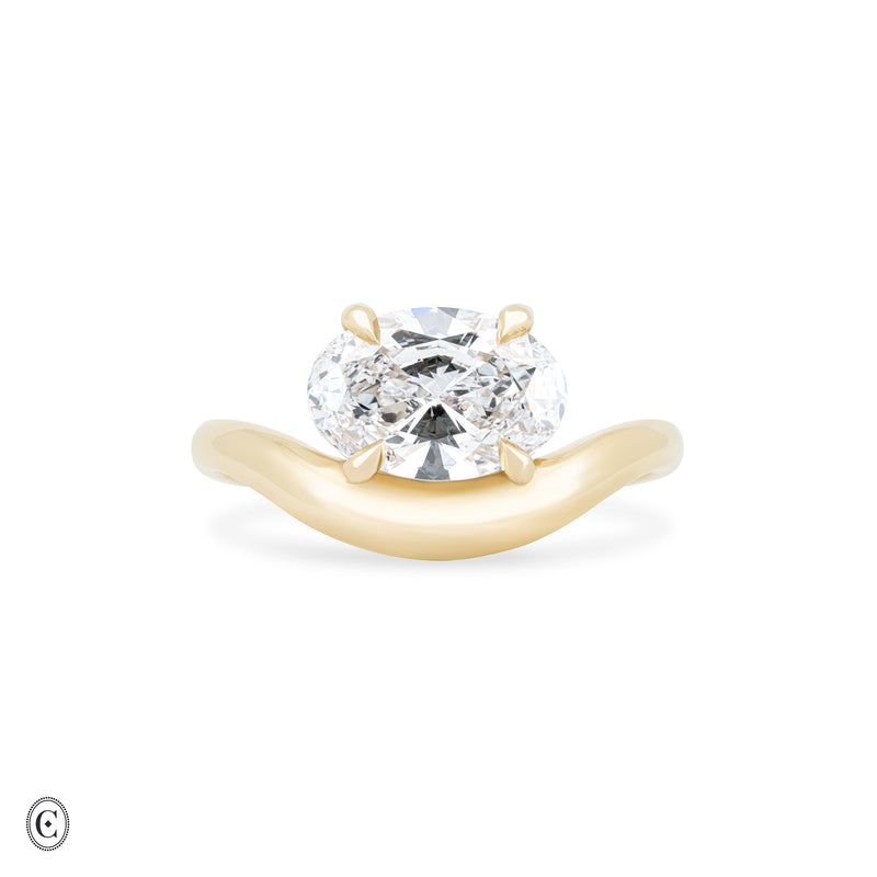 Wave of Love - East West Diamond Engagement Ring