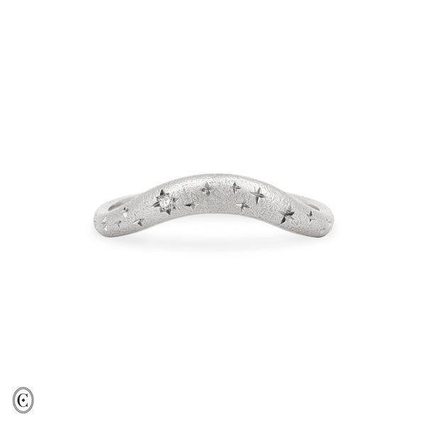 Wave of Love - North Star Ring in White Gold