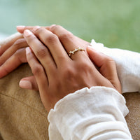On-body shot of Whispered Dreams Lab-Grown Diamond Cluster Ring - 14k Gold