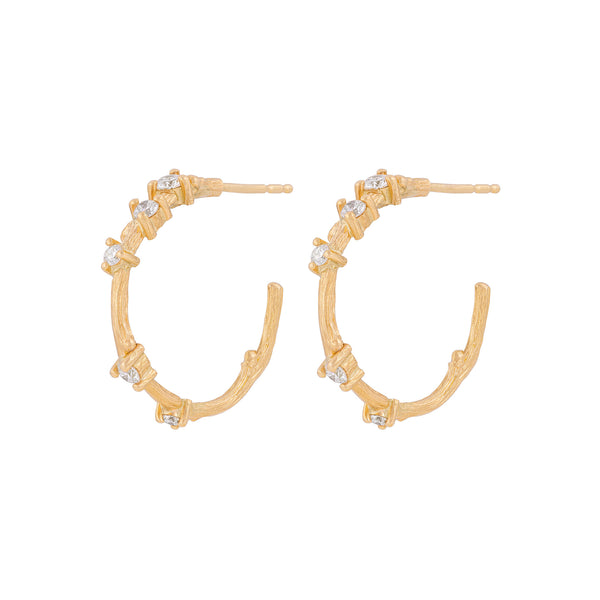 Whispered Dreams 14k Gold Lab Diamond Hoop Earrings Chupi