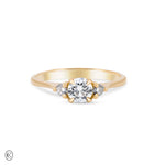 You, Me & Magic - Round Cut Three Stone Engagement Ring 14k Gold