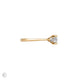 Side profile of the You, Me & Magic Round Cut Three Stone Engagement Ring in 14k solid gold, showcasing the polished band and three-stone setting.