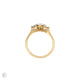 Top-down view of the You, Me & Magic Round Cut Three Stone Engagement Ring in 14k solid gold, highlighting the three round cut diamonds.