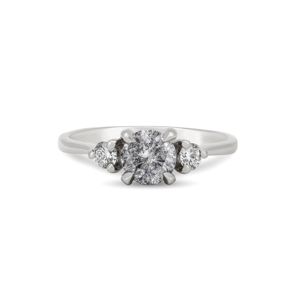You, Me & Magic - Grey Diamond Engagement Ring 14k White Gold