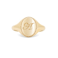 Thumbnail of Always Remember Hand Engraved Family Signet Ring - 14k Gold