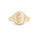 Chupi Always Remember Engraved Signet Ring in 14k gold featuring custom 'CS' initials, a timeless heirloom-quality solid gold ring with elegant detailing.
