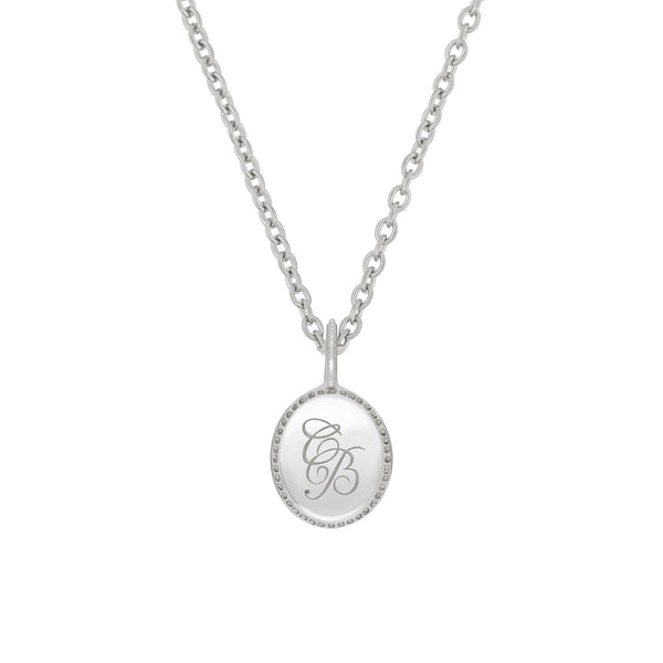 Alternative view of Always Remember Hand Engraved Necklace - 14k White Gold