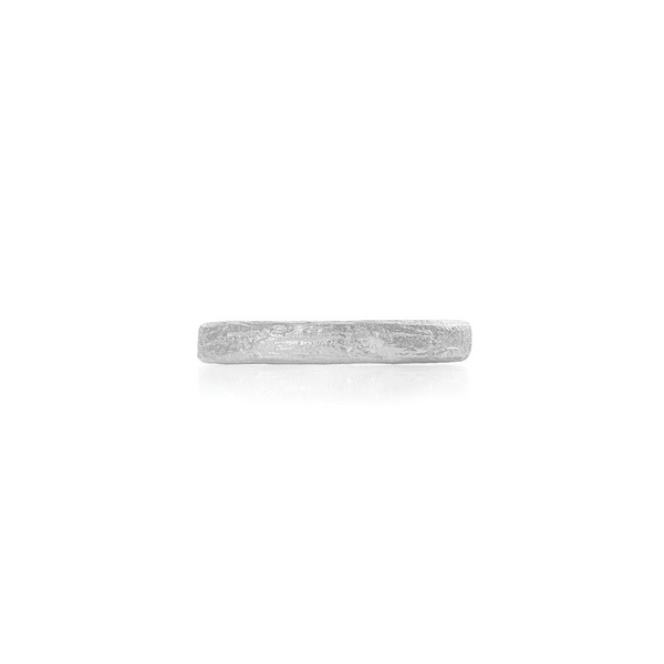 On-body shot of Driftwood - 14k White Gold Slim Wedding Band