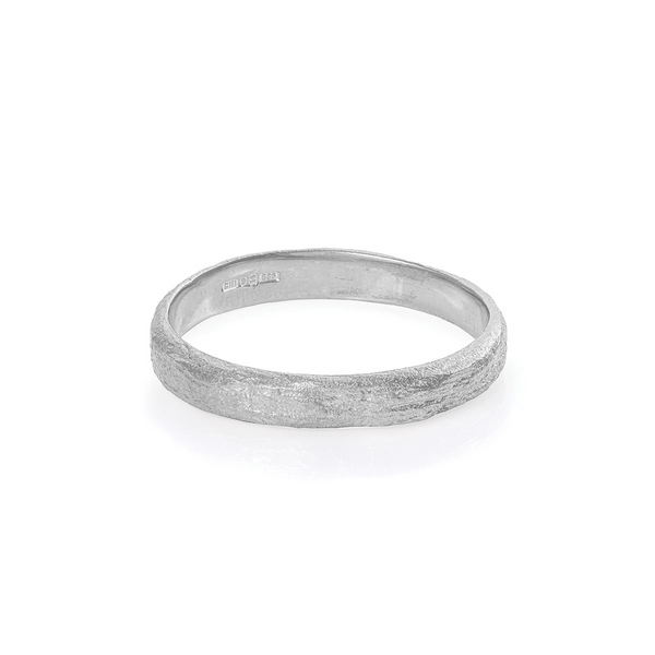 Driftwood - 14k White Gold Slim Wedding Band