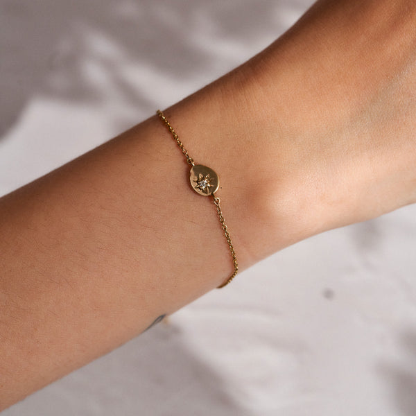 On-body shot of North Star Diamond Bracelet - 14k Gold