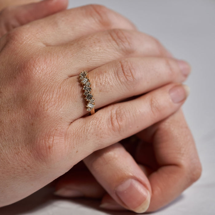 On-body shot of Follow Your Path Lab-Grown Diamond Eternity Ring - 14k White Gold Polished Band
