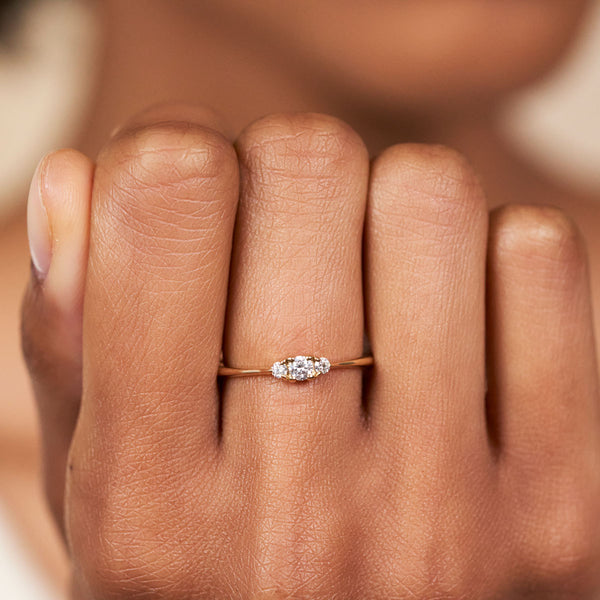 On-body view of Promise me Tomorrow Diamond Ring - 14k Polished Gold