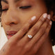 Thumbnail of Heart's Light Three Stone Diamond Engagement Ring - 14k White Gold Polished Band