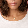 Thumbnail of Midi Disc Necklace - 14k White Gold Initial Letter