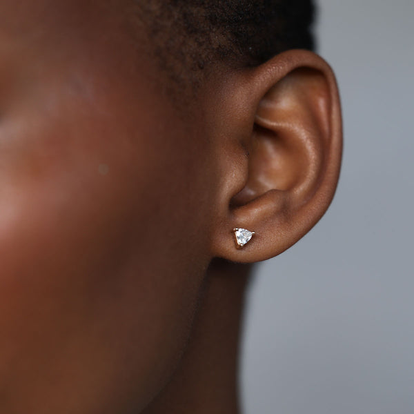 On-body view of One in a Trillion - 14k Gold Lab-Grown Diamond Earrings