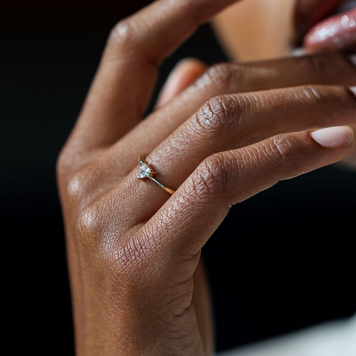 On-body shot of One in a Trillion - 14k Gold Solitaire Lab-Grown Diamond Ring