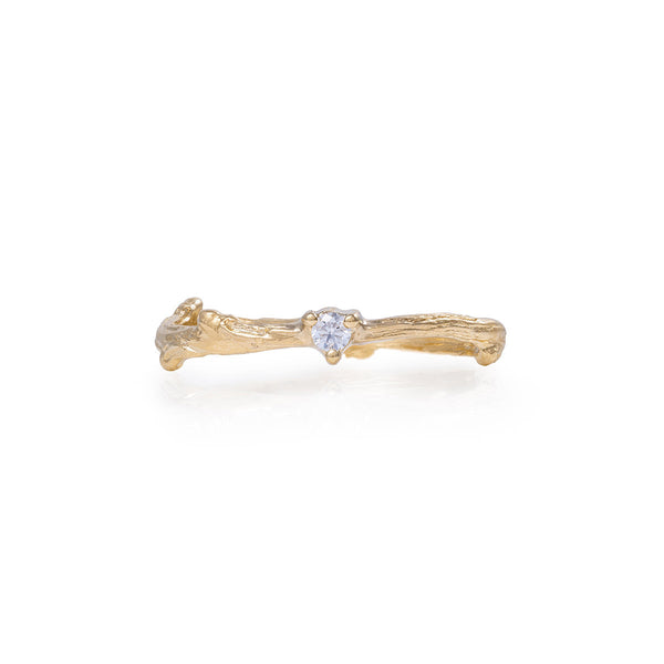 Promise Me - 14k Gold Twig Band Diamond Ring