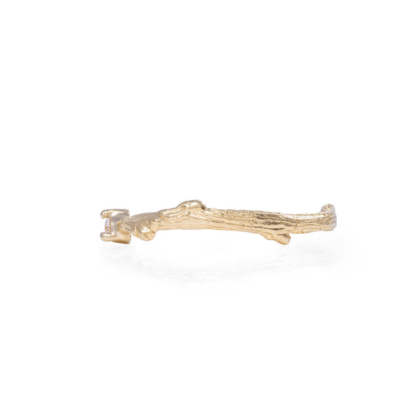 On-body shot of Promise Me - 14k Gold Twig Band Diamond Ring