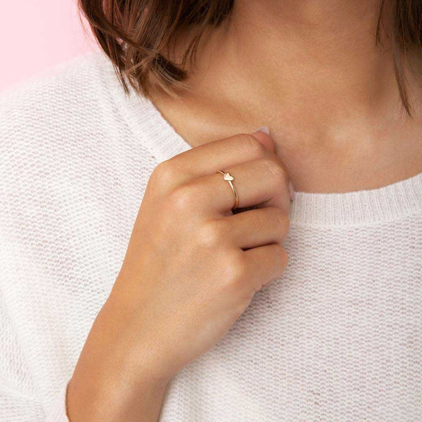 On-body shot of You Are My Heart Ring - 14k Gold