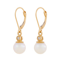 Forever Diamond & Pearl - 14k Gold Earrings