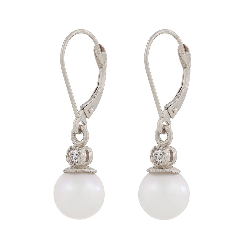 Forever Diamond & Pearl - 14k White Gold Earrings