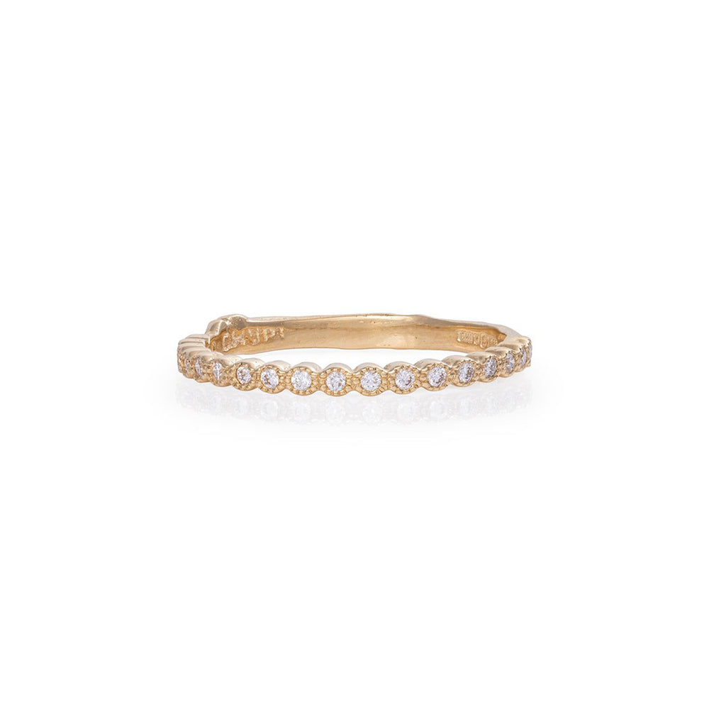 Edwardian - 14k Gold Half Eternity Diamond Ring
