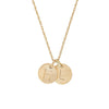 Midi Disc Necklace - 14k Gold Initial Letter - Two Discs