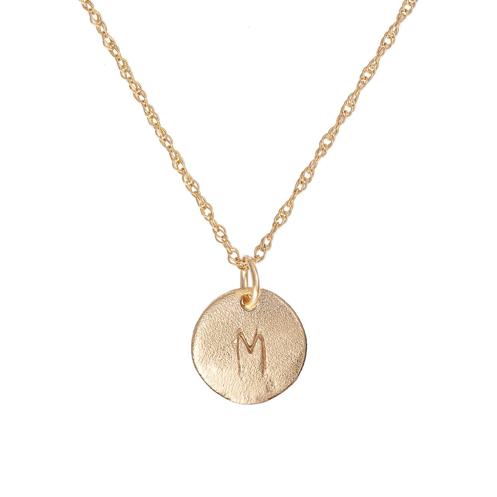Mini Engravable Disc Necklace in 10k Gold | Medley – Medley Jewellery