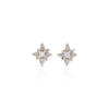North Star - 14k White Gold Diamond Stud Earrings - Pair