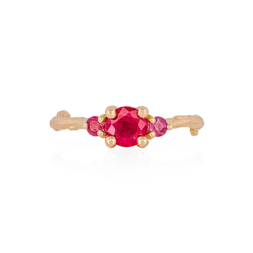 Love is All 0.5ct Ruby Engagement Ring - 14k Gold Twig Band