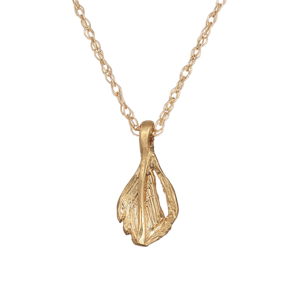 Chupi - Swan Feather Necklace - Solid Gold Hope is a Thing With Feathers