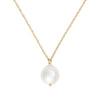 Chupi - Pearl Drop Necklace - Solid Gold Teardrop Chain