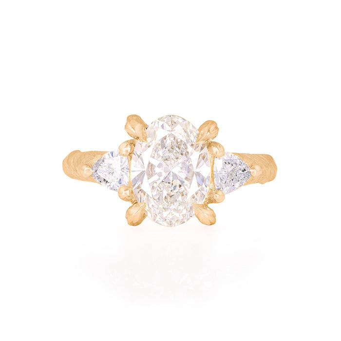 One in a Trillion 2ct Lab-Grown Oval Diamond Engagement Ring - 14k Gold Twig Band