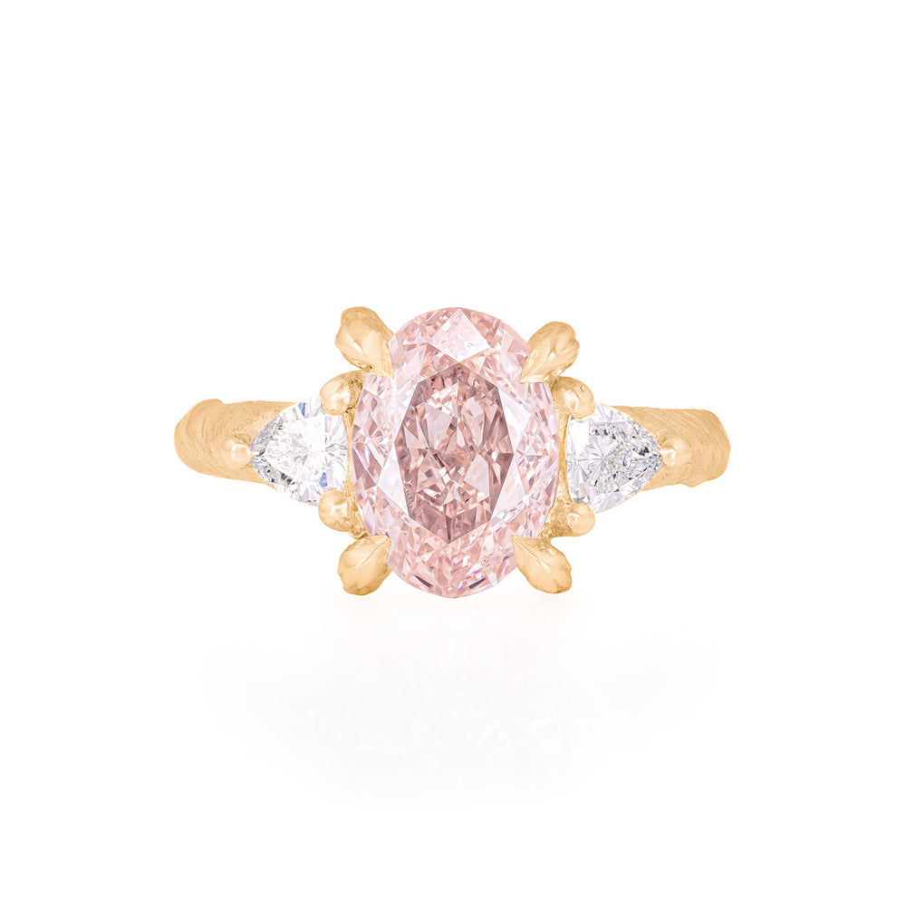 Pink diamond ring yellow gold Clearance