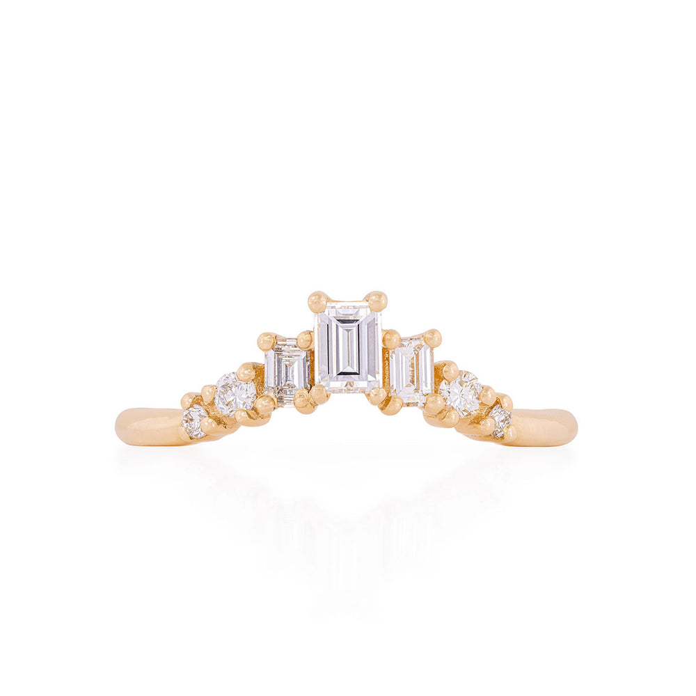 Crown of Heroes - 14k Gold Polished Band Baguette Lab-Grown Diamond Ring