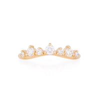 Crown of Light - 14k Gold Polished Band Diamond Ring