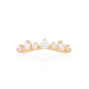 Crown of Light - 14k Gold Polished Band Diamond Ring