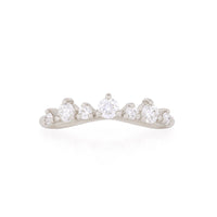 Crown of Light - 14k White Gold Polished Band Diamond Ring