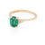 Dewlight 1ct Emerald Oval Engagement Ring - 14k Gold Polished Band