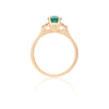 Dewlight 1ct Emerald Oval Engagement Ring - 14k Gold Polished Band