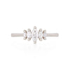 Warrior - 14k White Gold Polished Band Marquise Lab-Grown Diamond Ring
