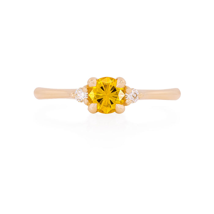 Love is All 0.5ct Primrose Yellow Sapphire Engagement Ring - 14k Gold Twig Band