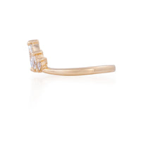 On-body shot of Crown of Hope - 14k Polished Gold Marquise Lab-Grown Diamond Ring