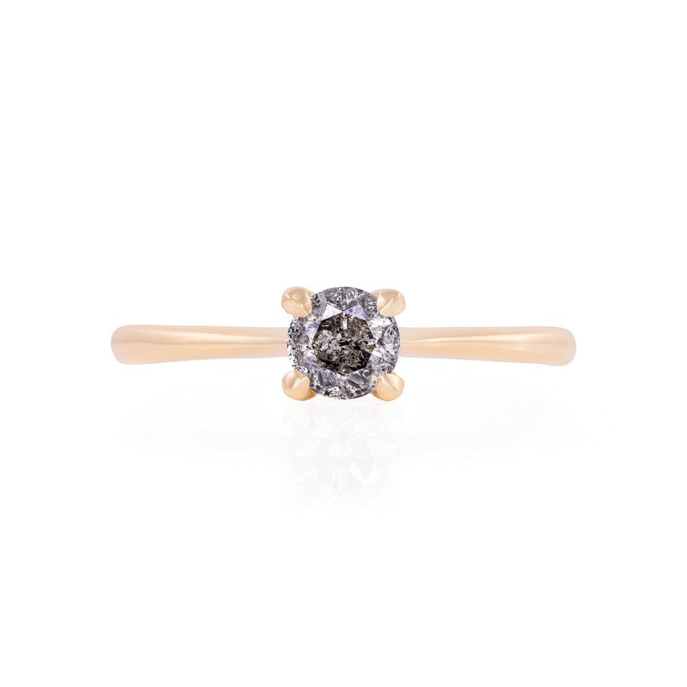 Darling 0.5ct Grey Diamond Engagement Ring - 14k Gold Polished Band