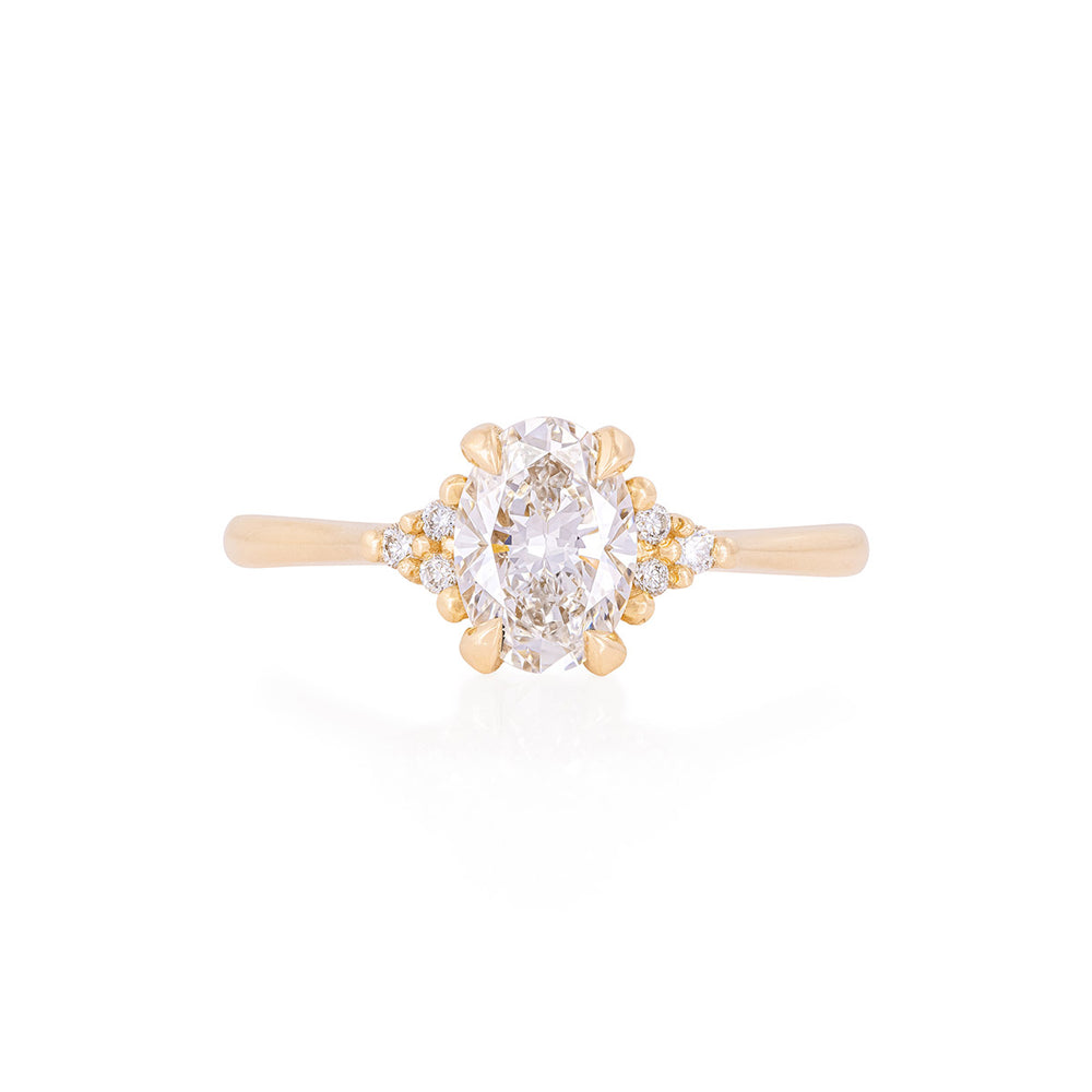 Dewlight 1ct Lab-Grown Diamond Oval Engagement Ring - 14k Gold Polished Band